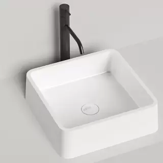 Salini Gloria Раковина накладная 41.5х41.5х12.5cм, без отв., без перелива, S-Stone, цвет: белый матовый