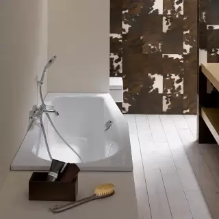 Bette Luna Ванна прямоугольная с шумоизоляцией 170х75х45 см, область ног справа, с покрытием антислип, BetteGlasur&reg; Plus, пристенная, цвет: белый