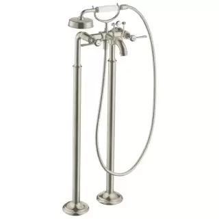 Axor Montreux, Смеситель для ванны, с двумя рычаговыми рукоятками, напольный, внешняя часть, цвет: никель шлифованный