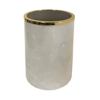 3SC Elegance Ведро без крышки 20х20хh28см, цвет: мрамор botticino/золото 24к. Lucido