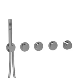 Almar Modular PUSH Смеситель для душа, встраиваемый, термостатический, на 3 потребителя с модулем ручного душа, цвет: оружейный металл брашированный PVD