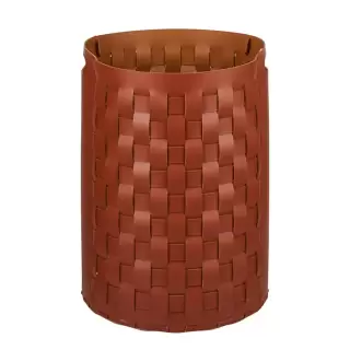 Colombo Adj Круглая корзина Bottega D40хH57см., напольная, цвет: бордо/коньяк