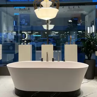 THG Monceau Ванна отдельностоящая 180х95хh60см, на мраморном основании, со смесителем, цвет: белый матовый