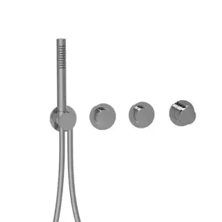 Almar Modular PUSH Смеситель для душа, встраиваемый, термостатический, на 2 потребителя с модулем ручного душа, цвет: оружейный металл брашированный PVD