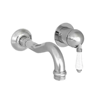 Nicolazzi P.m. Blanc A Cмеситель для умывальника однорычажный, встраиваемый, излив: 175мм, ручки состаренная керамика, цвет: хром