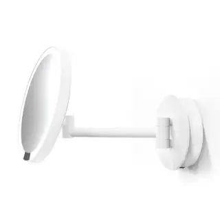 Decor Walther Round Just Look WR Косметическое зеркало 21.5см, подвесное, увел. 5x, подсветка LED, цвет: белый матовый