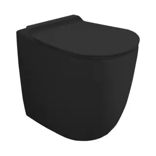 Simas Vignoni Унитаз приставной 56х36.5х50см., безободковый, цвет: черный матовый