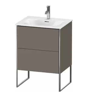 Duravit XSquare Тумба с раковиной 61х59.2x47.8см., напольная, 2 яшика, встроенные ножки с регулировкой по высоте, цвет: Flannel Grey SaM