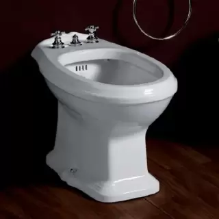 SIMAS Arcade Биде с ободком напольное 36х57см с 3 отв. под смеситель, цвет: белый