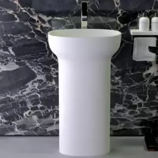 KNIEF Prime Раковина 53х35х90 см, без отв., отдельностоящая, с выходом в пол, цвет: белый матовый