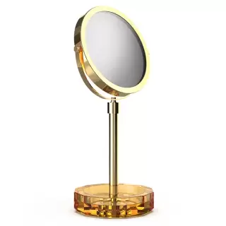Decor Walther KR KSA Kristall Зеркало косметическое, настольное, цвет: янтарь/золото