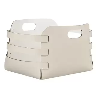 Colombo Adj Корзина Riga 27x36хH25см., настольная, цвет: панна котта/белый