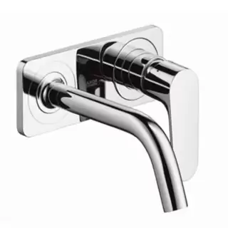 Axor Citterio M, Смеситель для раковины, однорычажный, с панелью и изливом 167 мм, настенный монтаж, СМ, внешняя часть, цвет: хром