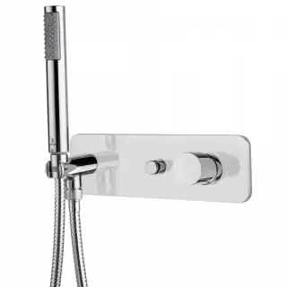 Bossini Oki Комплект: Смеситель для душа с девиатором на 2 выхода , ручной душ ZEN и шланг, соединение на 1/2&rdquo; , цвет: хром