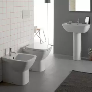 Globo Daily Биде напольное пристенное 53x37х42см, с 1 отв. под смеситель, с креплением, цвет: белый