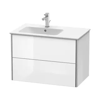 Duravit XSquare Тумба с раковиной, 81х47.8х56см., подвесная, с 1 отв., с 2 выдвижными ящика, цвет: белый глянец