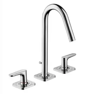 Axor Citterio M, Смеситель для раковины 160, на 3 отверстия, с рычаговыми рукоятками, розетками и коротким изливом, цвет: хром