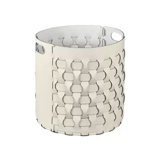 Colombo Adj Круглая корзина Dubai D40хH40см., напольная, цвет: панна котта/белый