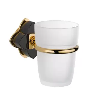 THG Pétale de cristal noir Стакан, подвесной, цвет: золото/черный хрусталь