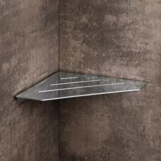 Colombo Angolari Полка для ванной 20х20см, угловая, цвет: хром