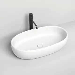 Salini Luce Раковина накладная 69х39,5х15.5cм, без отв., без перелива, S-Stone, цвет: белый матовый