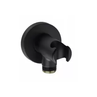 Bossini Душевой держатель из латуни, с водорозеткой, цвет: черный матовый