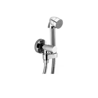 Bossini Nikita Комплект: запорный вентиль, 1/2M лейка с клапаном подачи из латуни, - шланг латунный, цвет: хром