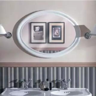 SIMAS Lante Зеркало овальное 90х62см, цвет: белый