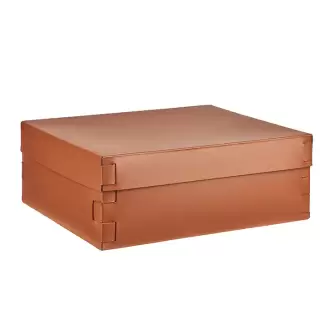 Colombo Adj Коробка Snob 36x30хH13.5см., настольная, цвет: коньяк/бордо