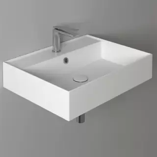 Simas Agile Раковина 61х46 см, 1 отв., подвесная/накладная, с переливом, цвет: белый