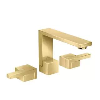 Axor Edge Смеситель для раковины, на 3 отв., с донным клапаном push/open, излив 173мм, цвет: золото