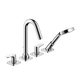 Axor Citterio M, Смеситель на край ванны, на 4 отверстия, с рычаговыми рукоятками, внешняя часть, цвет: хром