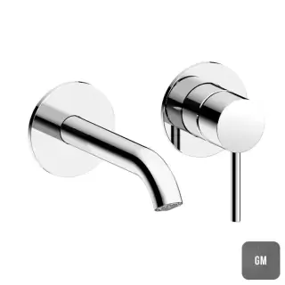 Almar Mixers Смеситель для раковины, настенный, цвет: оружейный металл брашированный PVD