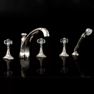 Devon&Devon Excelsior Gemstone Смеситель для ванны на пять отверстий, цвет: блестящий никель