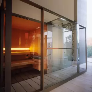 Effegibi Logica Spa Сауна&Хаммам 373x171х217см, угловая SX, цвет: White Cloud