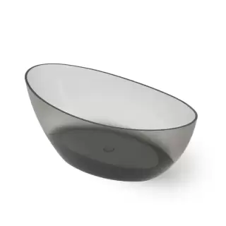Dea Design Elegant Ванна 180x90x62см., отдельностоящая, Glasstech, прозрачная смола, цвет: Smoky Black R4
