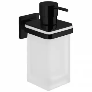 Colombo Basic Дозатор для жидкого мыла, подвесной, цвет: черный матовый/матовое стекло