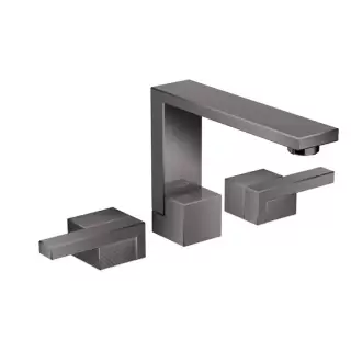 Axor Edge Смеситель для раковины, на 3 отв., с донным клапаном push/open, излив 173мм, алмазная огранка, цвет: черный