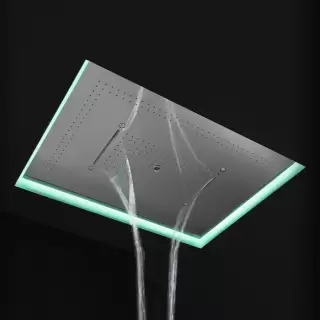 Antonio Lupi Душевая система Meteo XXL 100x75x11 см, с подсветкой LED, цвет: полированная сталь