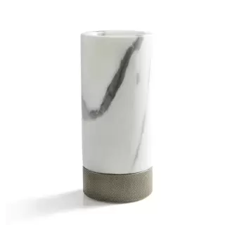 3SC Apuana 2.0 Стакан настольный d6,5хh15 см, цвет: мрамор White Statuario/никель сатинированный полированный