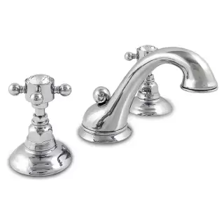 Nicolazzi Half Dome Crystal Смеситель для раковины на 3 отверстия, с донным клапаном, излив: 130 мм, цвет: хром