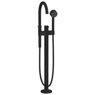 Axor One Смеситель для ванны, напольный, с душевым гарнитуром, внешняя часть, цвет: черный матовый