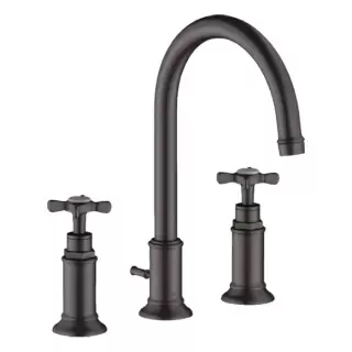 Axor Montreux Смеситель для раковины 180, на 3 отв., с донным клапаном, цвет: шлифованный черный хром