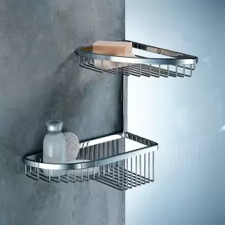 Colombo Angolari Двойная угловая полочка, цвет: хром