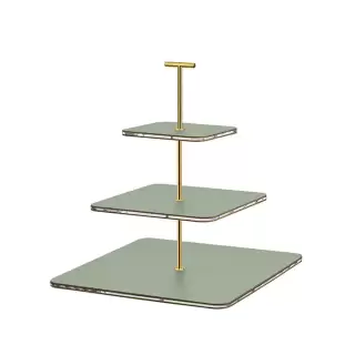 ADJ Сервировочная стойка 30x30xH35см., ручка "Т", цвет: эвкалипт/фурнитура золото