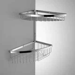 Colombo Angolari Двойная угловая полочка, цвет: хром