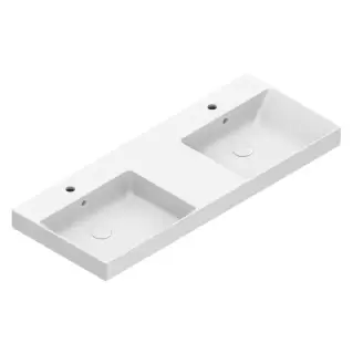 Catalano Zero Раковина 125x50см двойная, c 2 отв., цвет: белый глянцевый
