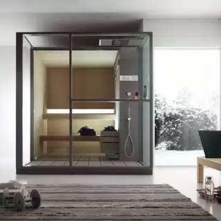 Effegibi Logica S Сауна с душем 214x250xh226см, в нишу, цвет: Soft Sand