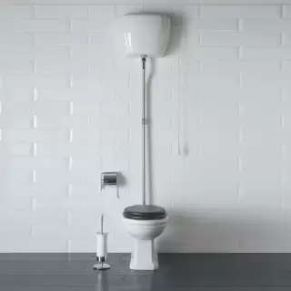 Globo Paestum Унитаз напольный  58х37,5см, слив универсальный, с высоким бачком, трубой, цвет: белый/хром