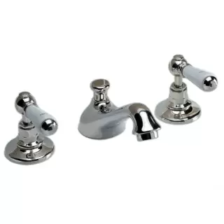 Devon&Devon Dandy Смеситель для раковины, 3 отв., с донным клапаном, цвет: никель блестящий